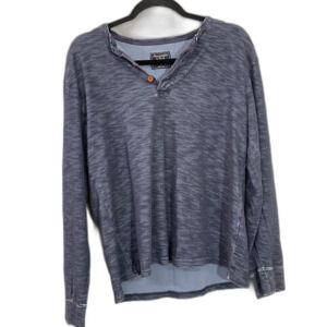 Mens Vtg Y2K Abercrombie & Fitch Henley 3 Button Muscle Long Sleeve L Distressed